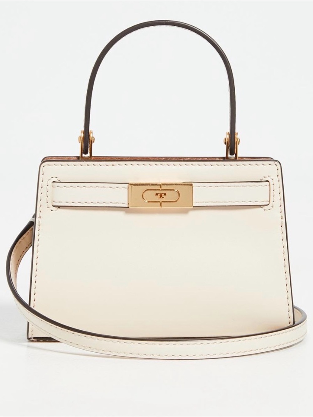 Tory Burch Lee Radziwill Petite Cream Mini Top Handle Crossbody Bag